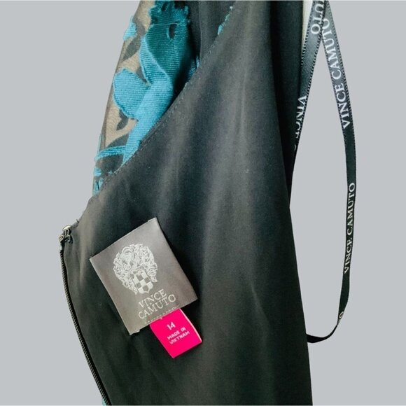 Vince Camuto Ladies Long Blouson Sleeve Shift Dress Keyhole Burnout Lined NEW 14 - Picture 5 of 9